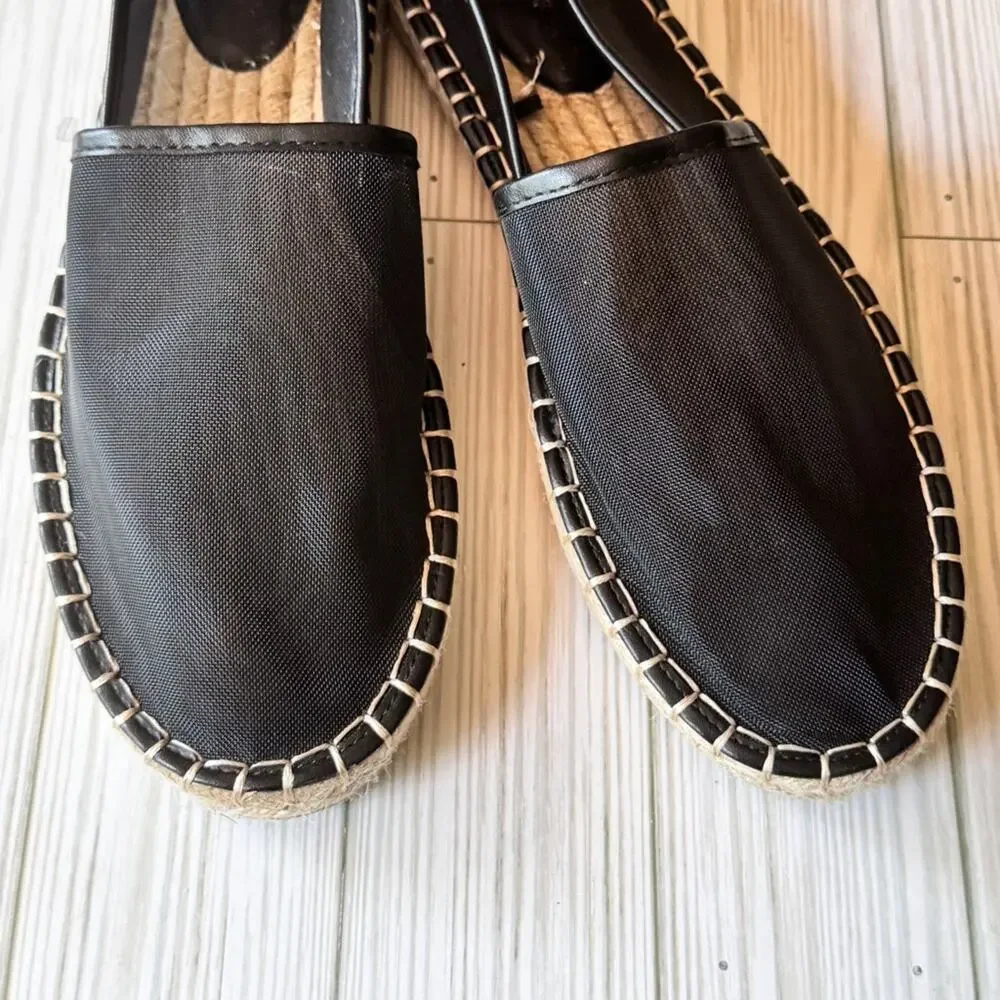 ZARA Women's Black Espadrille Low Heel  Slip-On Shoes Sz 39